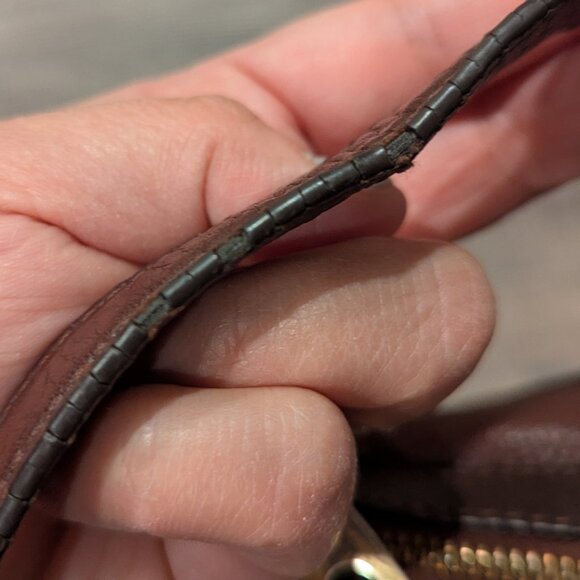 B. Makowski Brown Soft Leather Shoulder Bag Y2K Slouchy Front Pockets Brass - Picture 11 of 16